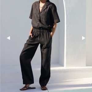 Women's Black Linen Jumpsuit